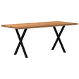 Eettafel rechthoekig 180x80x74 cm massief eikenhout lichtbruin - AllerleiShop