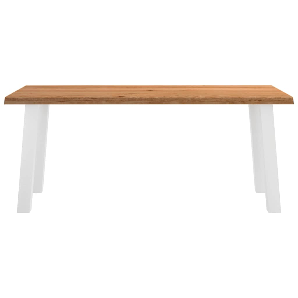 Eettafel rechthoekig 180x80x74 cm massief eikenhout lichtbruin - AllerleiShop