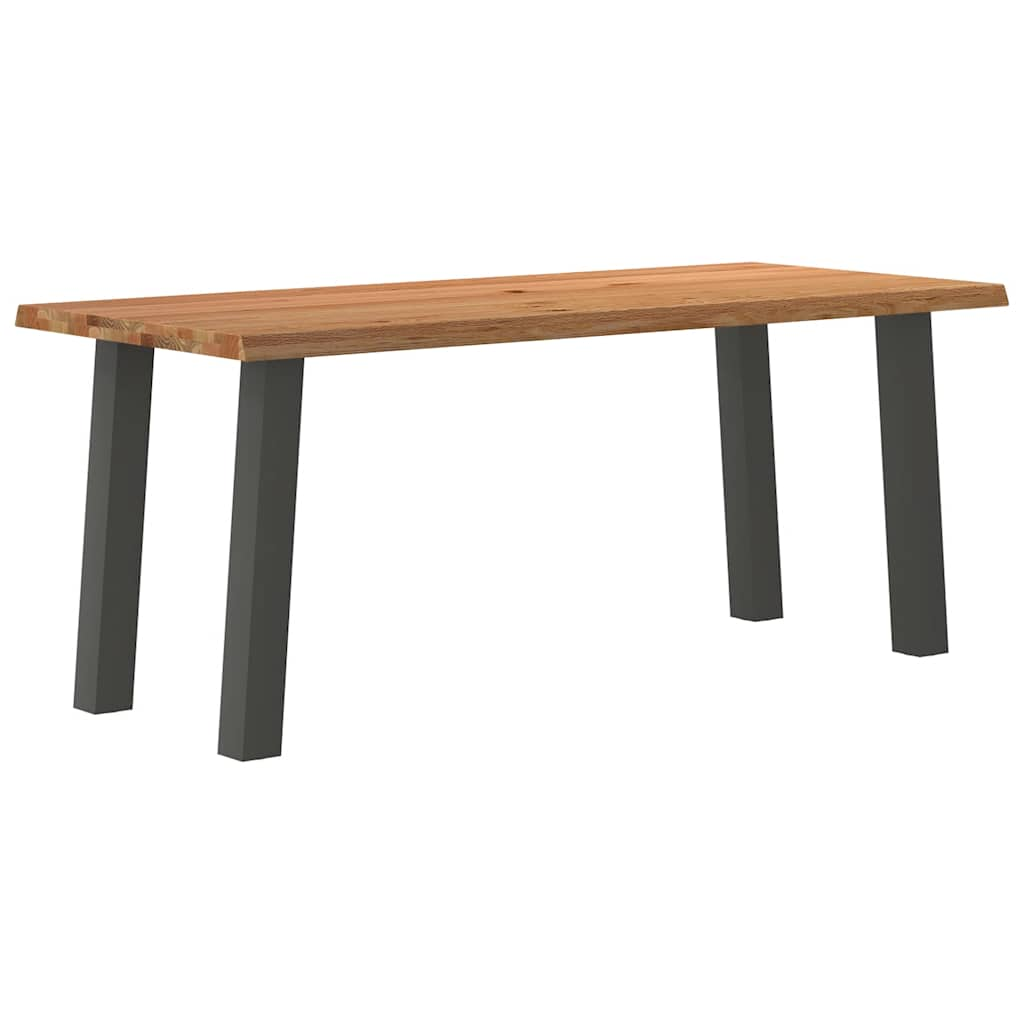 Eettafel rechthoekig 180x80x74 cm massief eikenhout lichtbruin - AllerleiShop