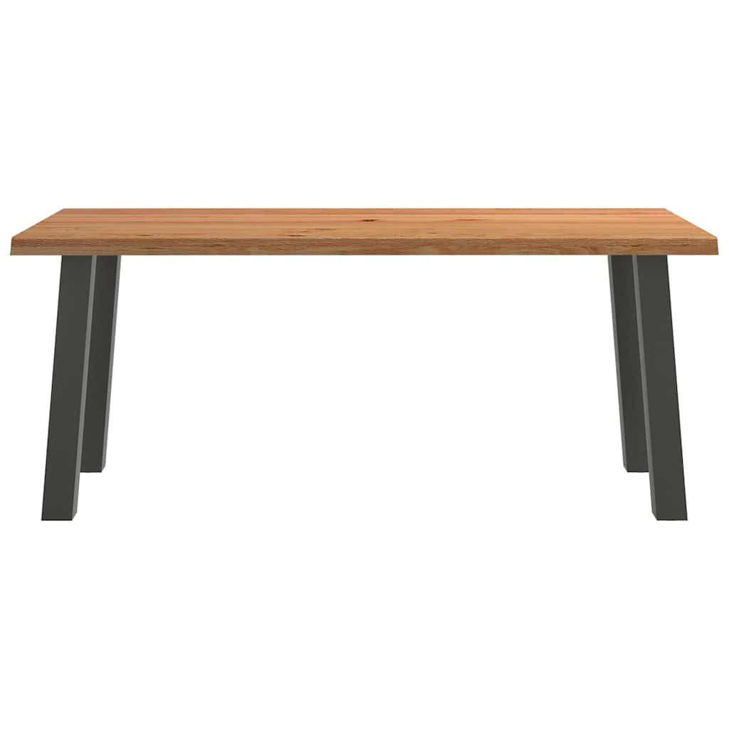 Eettafel rechthoekig 180x80x74 cm massief eikenhout lichtbruin - AllerleiShop