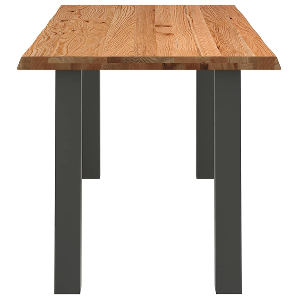 Eettafel rechthoekig 180x80x74 cm massief eikenhout lichtbruin - AllerleiShop