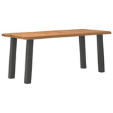 Eettafel rechthoekig 180x80x74 cm massief eikenhout lichtbruin - AllerleiShop