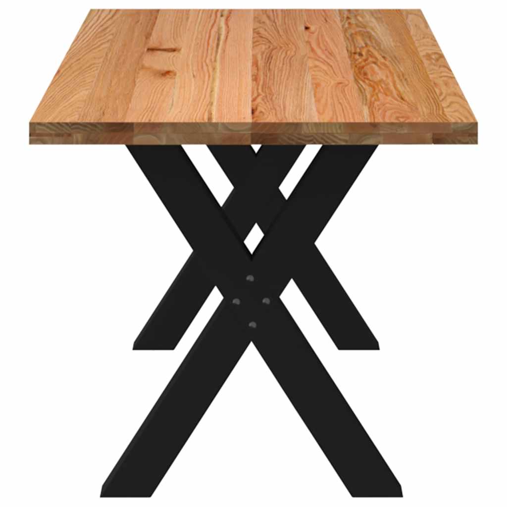 Eettafel rechthoekig 180x80x74 cm massief eikenhout lichtbruin - AllerleiShop