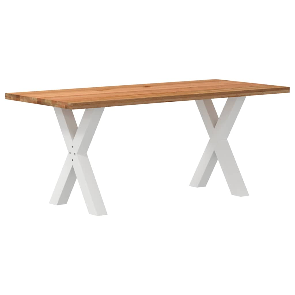 Eettafel rechthoekig 180x80x74 cm massief eikenhout lichtbruin - AllerleiShop