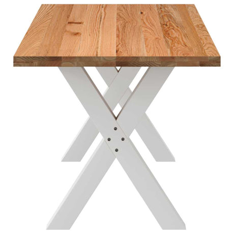 Eettafel rechthoekig 180x80x74 cm massief eikenhout lichtbruin - AllerleiShop