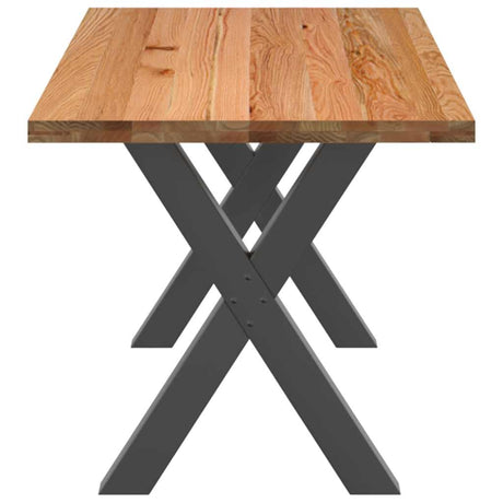 Eettafel rechthoekig 180x80x74 cm massief eikenhout lichtbruin - AllerleiShop