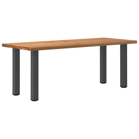 Eettafel rechthoekig 200x80x74 cm massief eikenhout lichtbruin - AllerleiShop