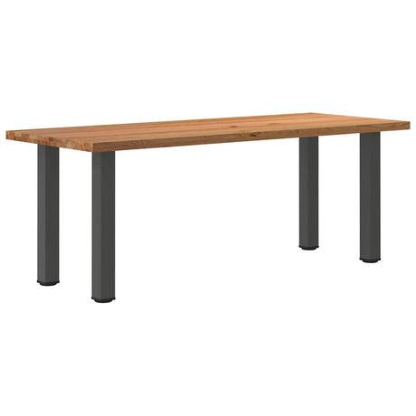 Eettafel rechthoekig 200x80x74 cm massief eikenhout lichtbruin - AllerleiShop