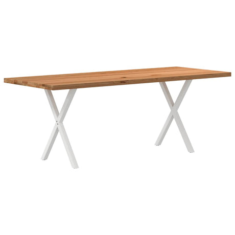 Eettafel rechthoekig 200x80x74 cm massief eikenhout lichtbruin - AllerleiShop