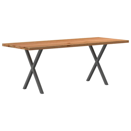 Eettafel rechthoekig 200x80x74 cm massief eikenhout lichtbruin - AllerleiShop