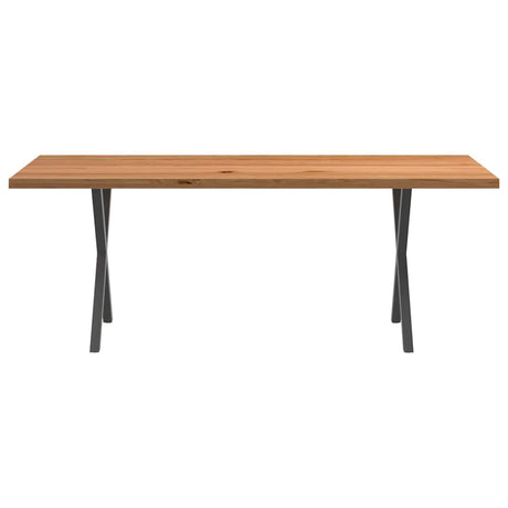 Eettafel rechthoekig 200x80x74 cm massief eikenhout lichtbruin - AllerleiShop