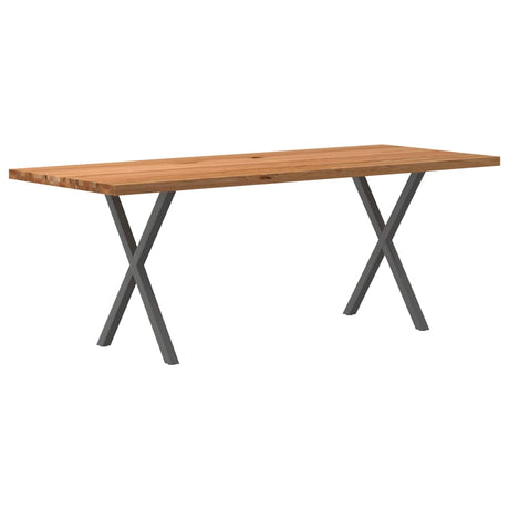 Eettafel rechthoekig 200x80x74 cm massief eikenhout lichtbruin - AllerleiShop