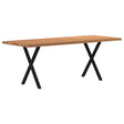 Eettafel rechthoekig 200x80x74 cm massief eikenhout lichtbruin - AllerleiShop