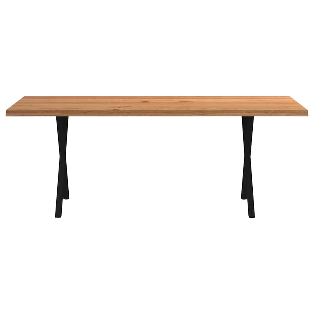 Eettafel rechthoekig 200x80x74 cm massief eikenhout lichtbruin - AllerleiShop