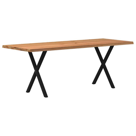 Eettafel rechthoekig 200x80x74 cm massief eikenhout lichtbruin - AllerleiShop