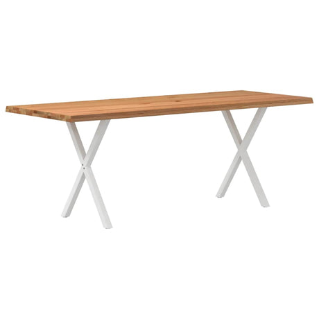 Eettafel rechthoekig 200x80x74 cm massief eikenhout lichtbruin - AllerleiShop