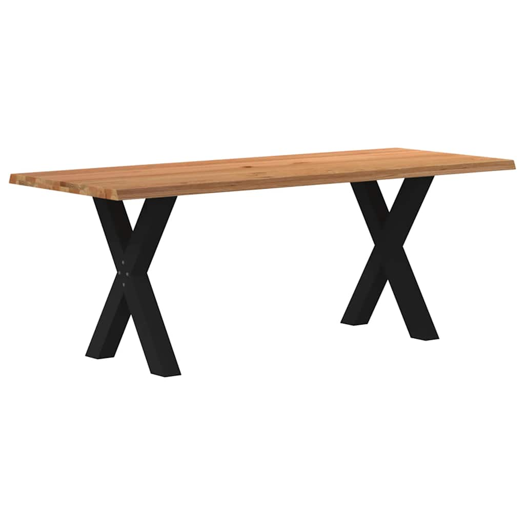 Eettafel rechthoekig 200x80x74 cm massief eikenhout lichtbruin - AllerleiShop