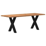 Eettafel rechthoekig 200x80x74 cm massief eikenhout lichtbruin - AllerleiShop