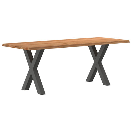 Eettafel rechthoekig 200x80x74 cm massief eikenhout lichtbruin - AllerleiShop