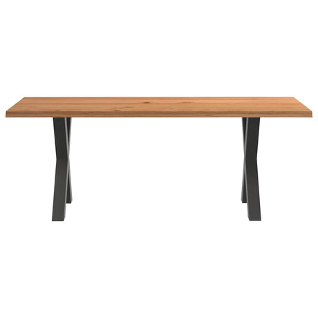 Eettafel rechthoekig 200x80x74 cm massief eikenhout lichtbruin - AllerleiShop