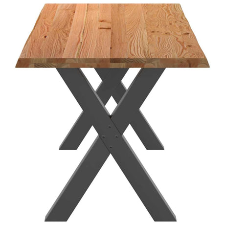 Eettafel rechthoekig 200x80x74 cm massief eikenhout lichtbruin - AllerleiShop