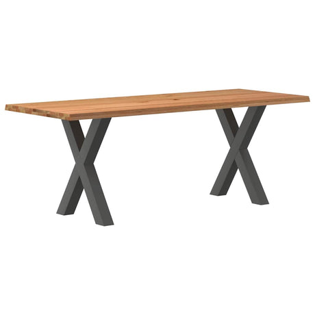 Eettafel rechthoekig 200x80x74 cm massief eikenhout lichtbruin - AllerleiShop