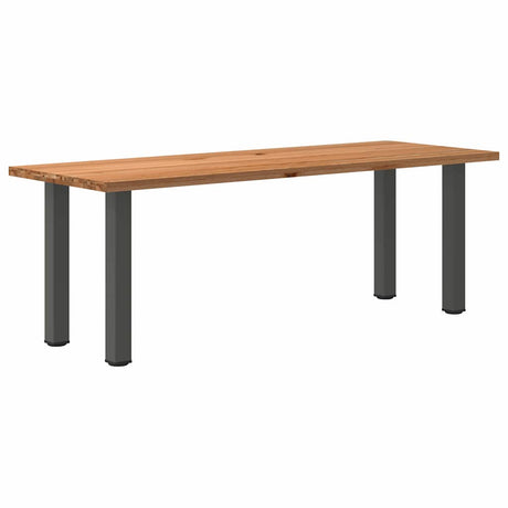 Eettafel rechthoekig 220x80x74 cm massief eikenhout lichtbruin - AllerleiShop