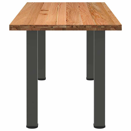 Eettafel rechthoekig 220x80x74 cm massief eikenhout lichtbruin - AllerleiShop