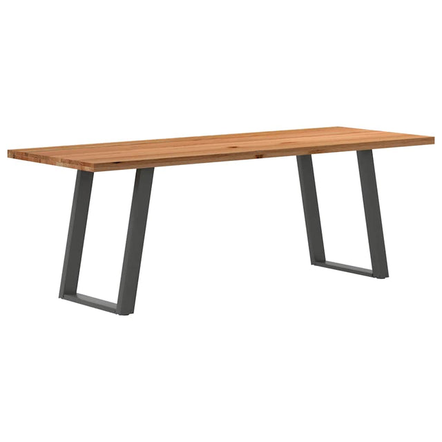 Eettafel rechthoekig 220x80x74 cm massief eikenhout lichtbruin - AllerleiShop