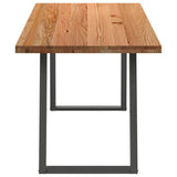 Eettafel rechthoekig 220x80x74 cm massief eikenhout lichtbruin - AllerleiShop