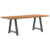 Eettafel rechthoekig 220x80x74 cm massief eikenhout lichtbruin - AllerleiShop