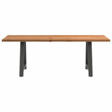 Eettafel rechthoekig 220x80x74 cm massief eikenhout lichtbruin - AllerleiShop