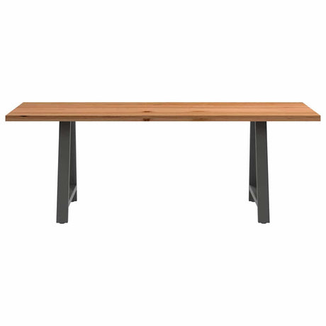 Eettafel rechthoekig 220x80x74 cm massief eikenhout lichtbruin - AllerleiShop