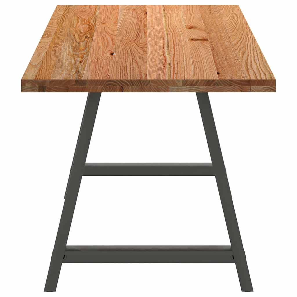 Eettafel rechthoekig 220x80x74 cm massief eikenhout lichtbruin - AllerleiShop