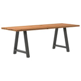 Eettafel rechthoekig 220x80x74 cm massief eikenhout lichtbruin - AllerleiShop