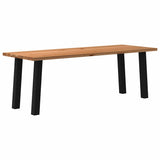 Eettafel rechthoekig 220x80x74 cm massief eikenhout lichtbruin - AllerleiShop