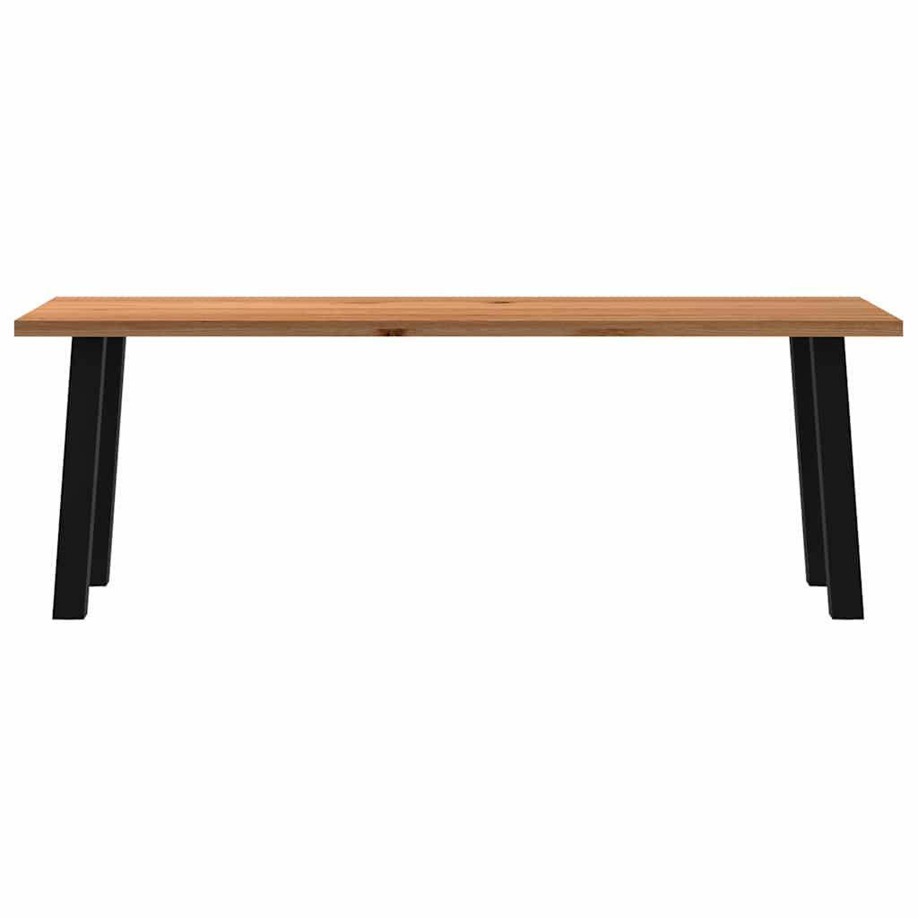 Eettafel rechthoekig 220x80x74 cm massief eikenhout lichtbruin - AllerleiShop