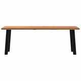 Eettafel rechthoekig 220x80x74 cm massief eikenhout lichtbruin - AllerleiShop