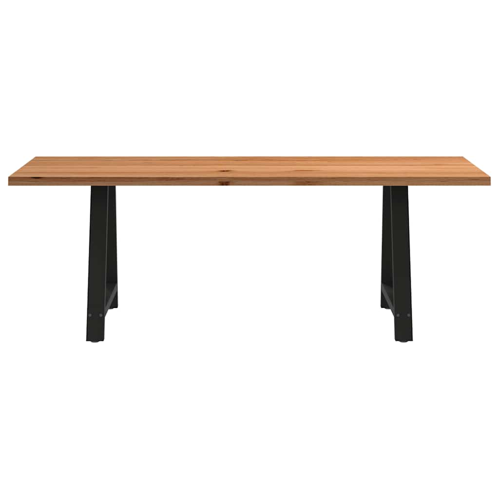 Eettafel rechthoekig 220x80x74 cm massief eikenhout lichtbruin - AllerleiShop