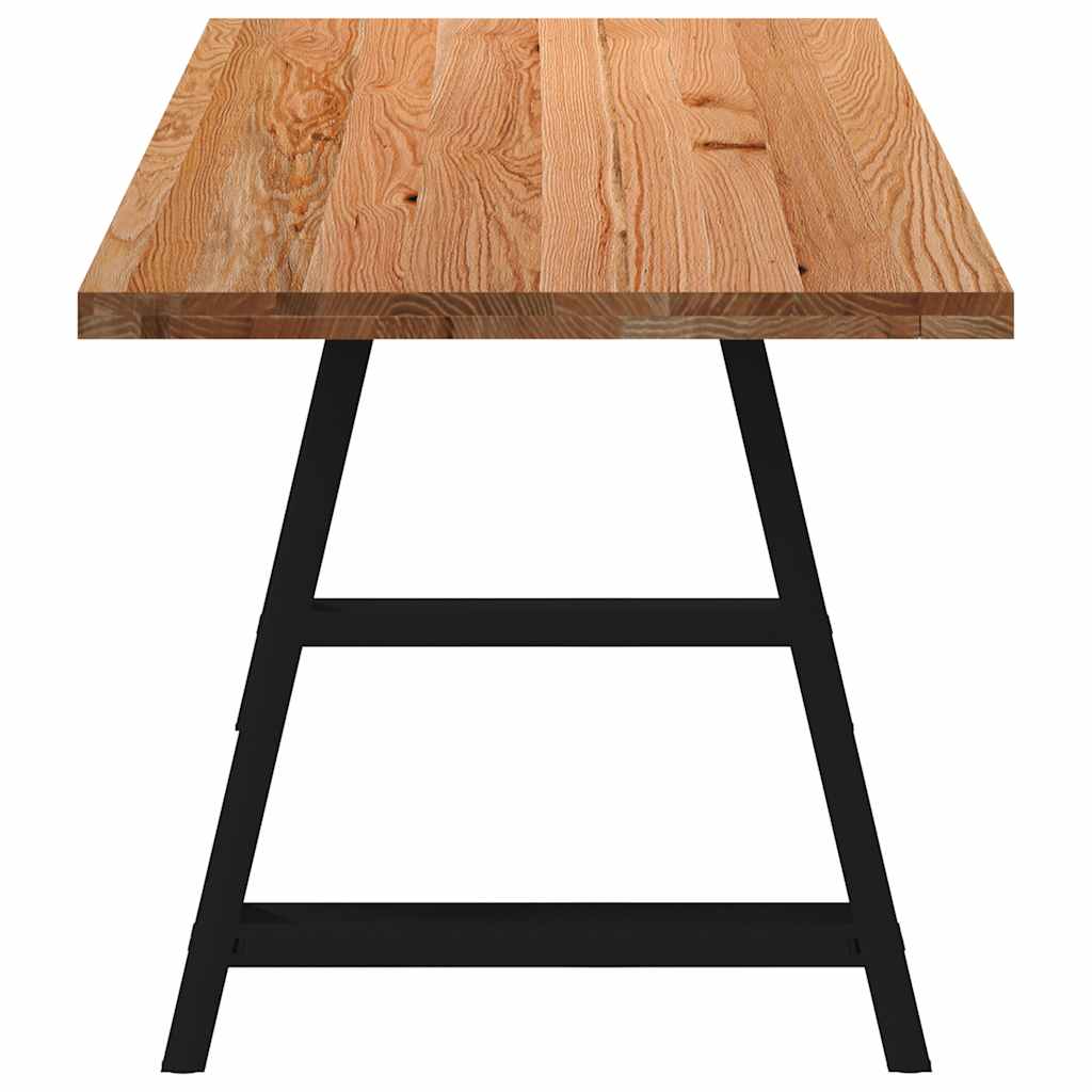 Eettafel rechthoekig 220x80x74 cm massief eikenhout lichtbruin - AllerleiShop