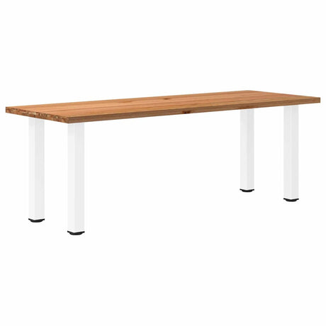 Eettafel rechthoekig 220x80x74 cm massief eikenhout lichtbruin - AllerleiShop