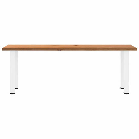 Eettafel rechthoekig 220x80x74 cm massief eikenhout lichtbruin - AllerleiShop