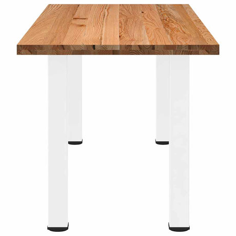 Eettafel rechthoekig 220x80x74 cm massief eikenhout lichtbruin - AllerleiShop