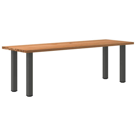 Eettafel rechthoekig 240x80x74 cm massief eikenhout lichtbruin - AllerleiShop