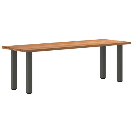 Eettafel rechthoekig 240x80x74 cm massief eikenhout lichtbruin - AllerleiShop