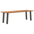 Eettafel rechthoekig 240x80x74 cm massief eikenhout lichtbruin - AllerleiShop