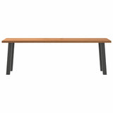 Eettafel rechthoekig 240x80x74 cm massief eikenhout lichtbruin - AllerleiShop