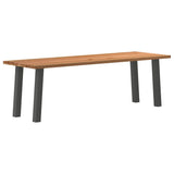 Eettafel rechthoekig 240x80x74 cm massief eikenhout lichtbruin - AllerleiShop