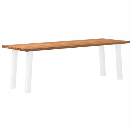 Eettafel rechthoekig 240x80x74 cm massief eikenhout lichtbruin - AllerleiShop