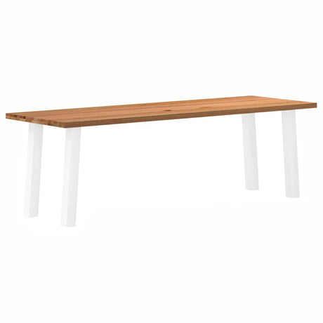 Eettafel rechthoekig 240x80x74 cm massief eikenhout lichtbruin - AllerleiShop